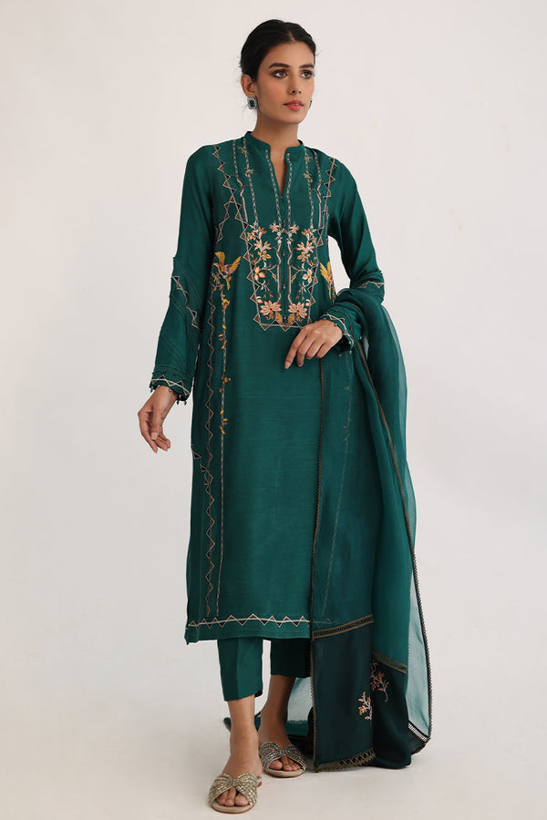 Shirt And Pants-Khaddi Silk