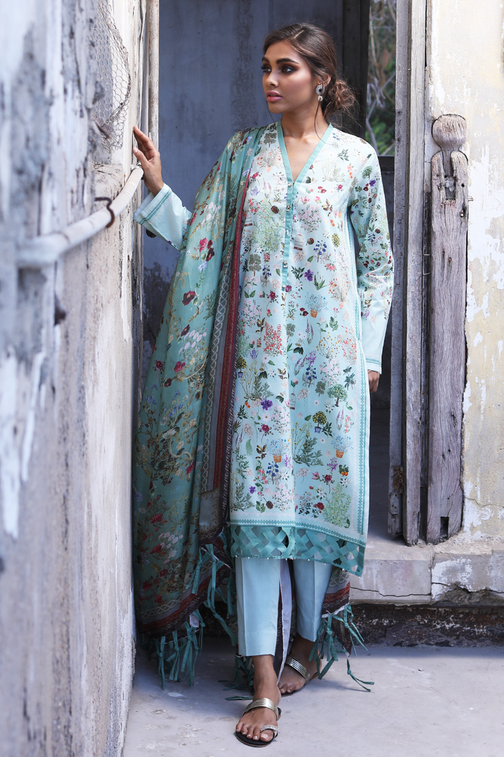 Lawn-Shirt, Pant And Dupatta