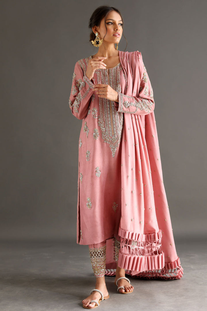 Pink-Kurta And Pant